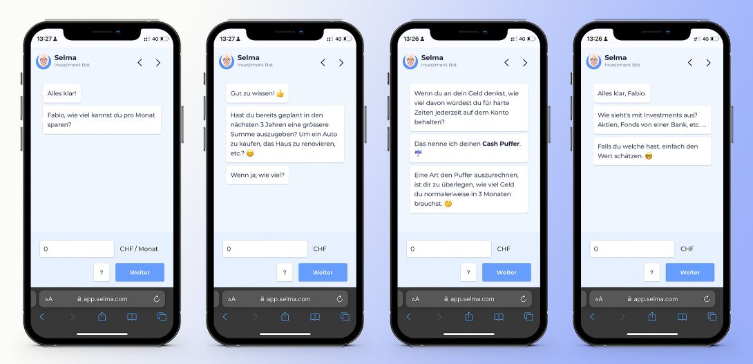 Chatten mit Selma im Onboarding-Prozess