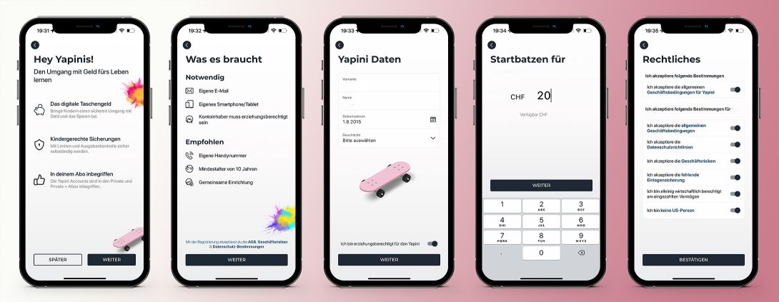 In wenigen Schritten ist ein Yapini-Konto eröffnet
